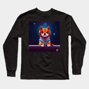 Kawaii Shiba Inu as astronaut Long Sleeve T-Shirt